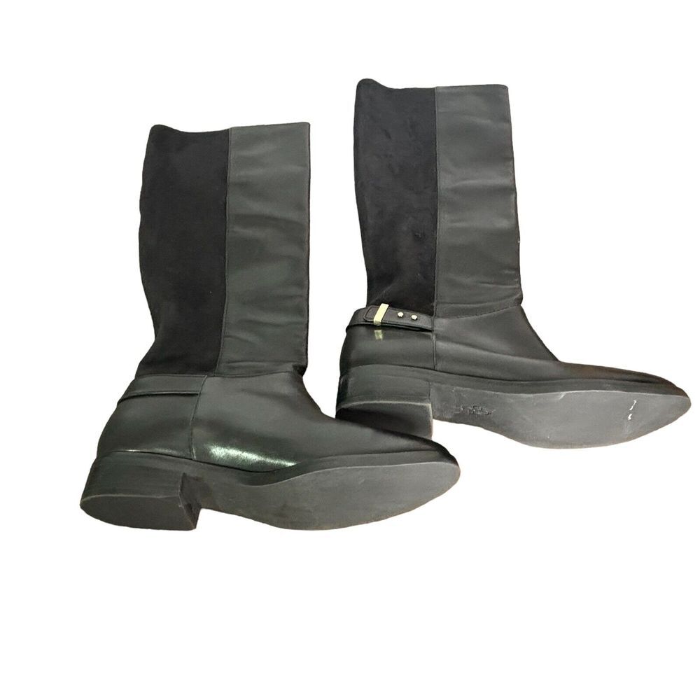 CH Brand Boots Womens Size 8 Black Fabric Back‎ Pull On Knee High
